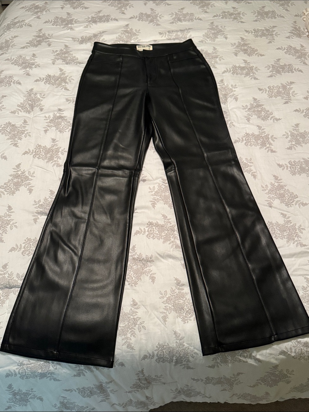 We The Free Black Faux Leather High-Rise Pants